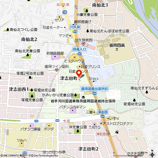 ミスタータイヤマン 津志田店付近の地図